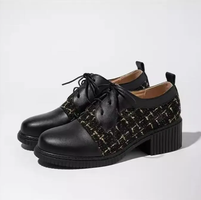 Women's Small Size Block Heel Oxfords TS120