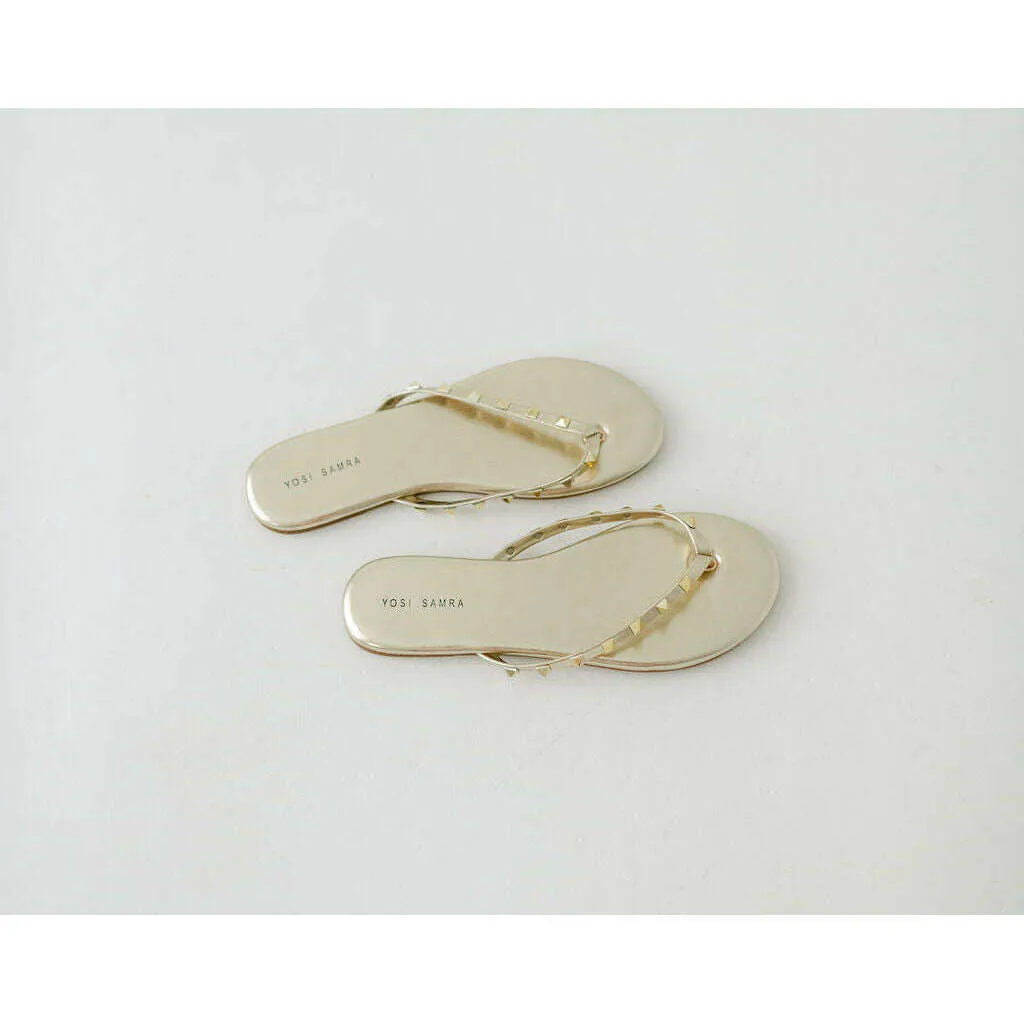 Yosi Samara Rivington Stud Flip Flop in Gold